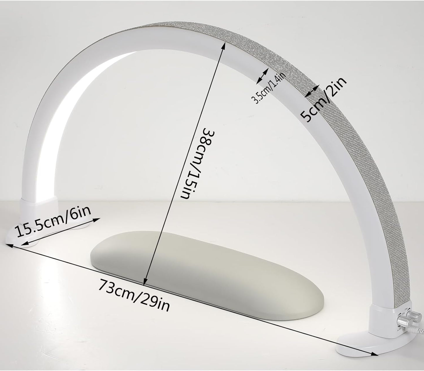 Lámpara de arco de media luna aestetic, salón de maquillaje de pestañas, cúpula rosa, 110v/220v